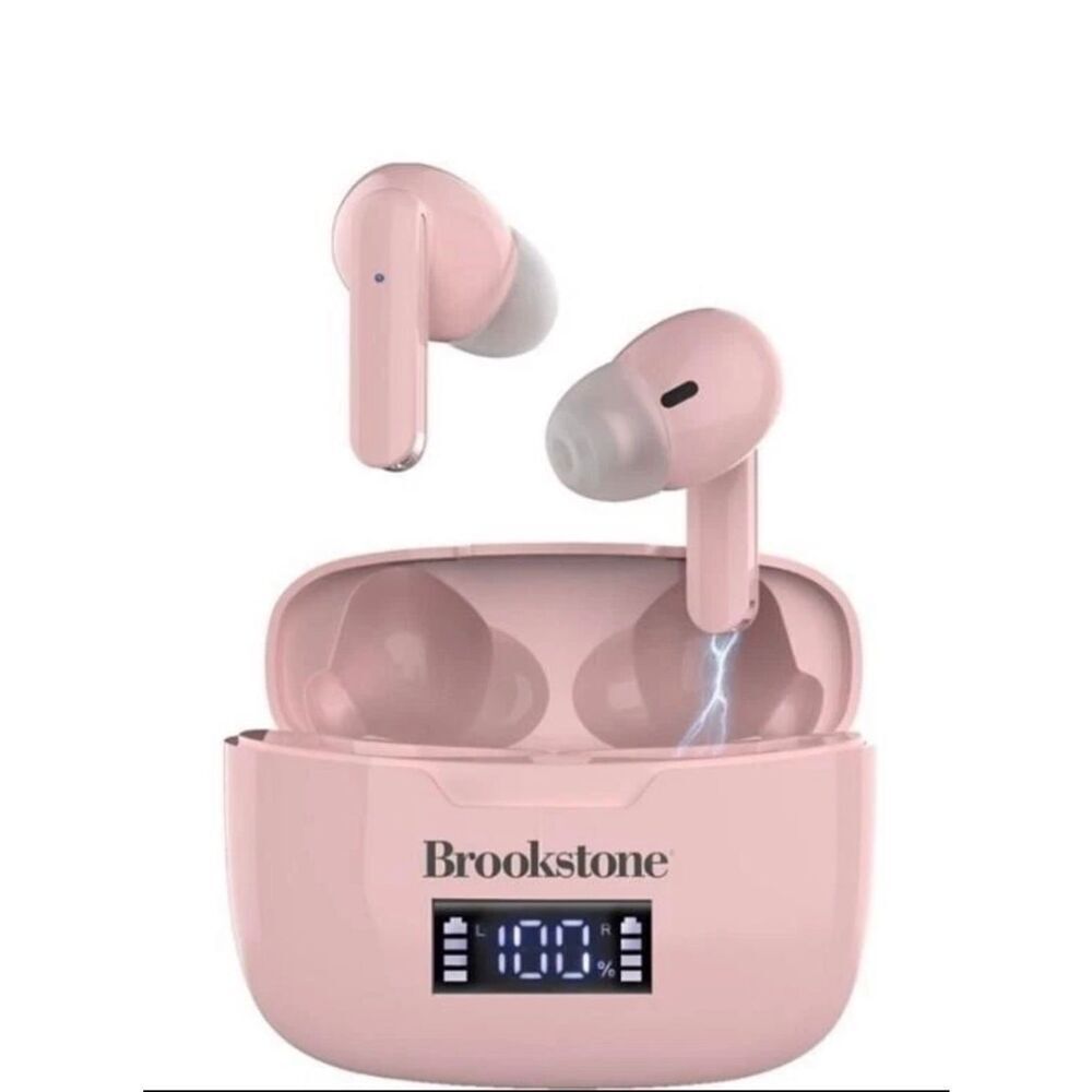 Brookstone Earbuds NEW Elite Touch True Wireless Pro Pink
